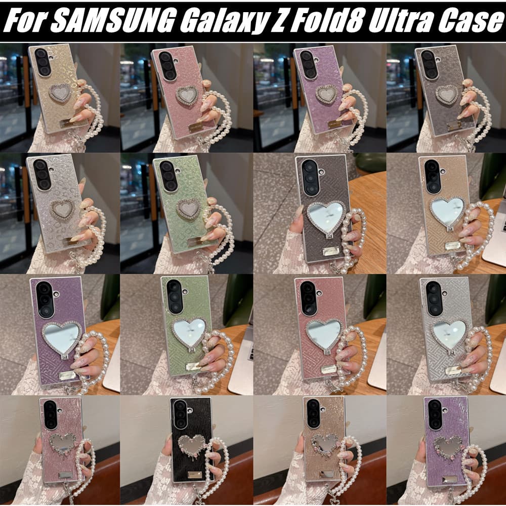 Novo Para 2026 Samsung Galaxy Z Fold 8 Ultra 7 6 5 4 Capa De Telefone Dobrável Com Padrão Ondulado Brilhante E Uma Pulse
