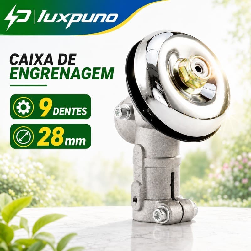 Ponteira Roçadeira Gasolina 9 Estrias com Eixo 28 Mm Compatível com Toyama, Vulcan, Garthen 43cc 52cc 63cc