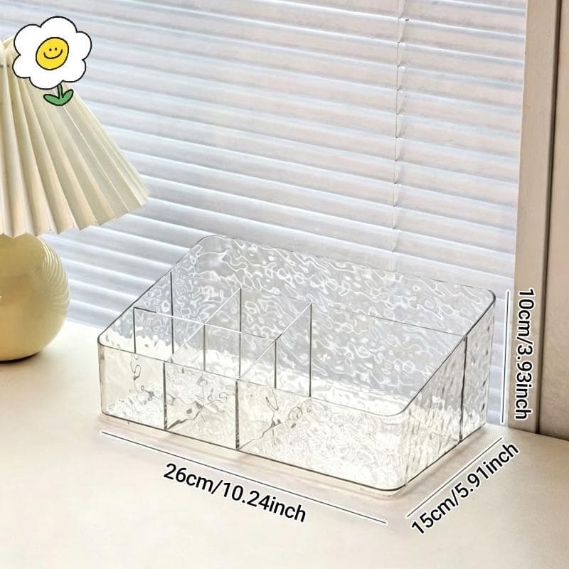 maoting } Luxo 6 Compartimentos Caixa De Armazenamento De Cosméticos Transparente Desktop Organizador De Maquiagem Para