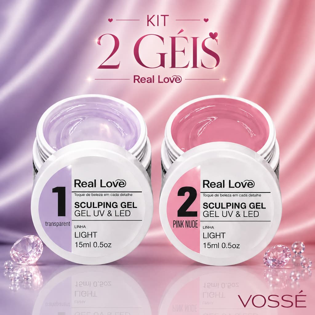 Kit 2 Géis de Modelagem Real Love Sculping 15 ML Linha Light