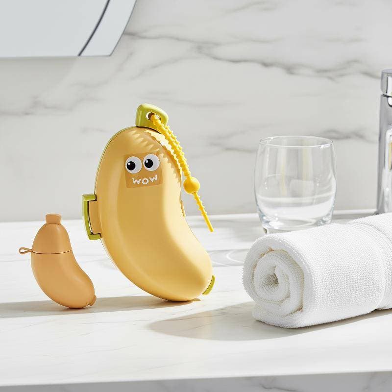 Piqning Estilo Banana Caso Protetor De Escova De Dentes De Viagem 1 Conjunto Cerdas À Prova De Poeira Para Dormitório Es