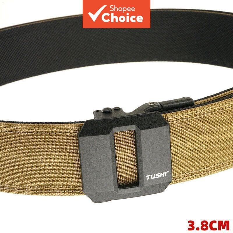 Cinto De Catraca Masculino Com Fivela De Metal Ajustável De Nylon Resistente Para Caminhadas Ao Ar Livre , Caça , Uso Es