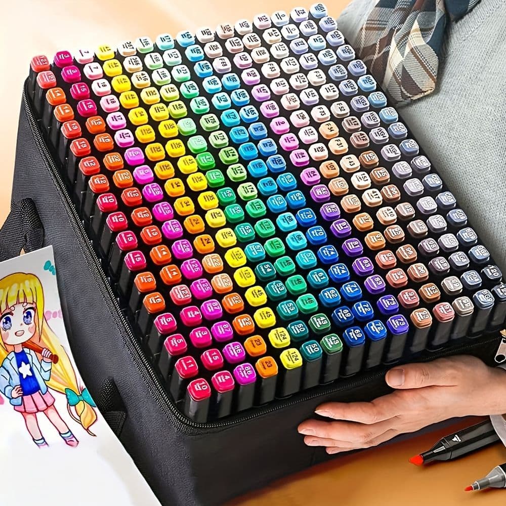 Canetinhas Coloridas Profissionais com Brush Pen Marcador Permanente para Artist