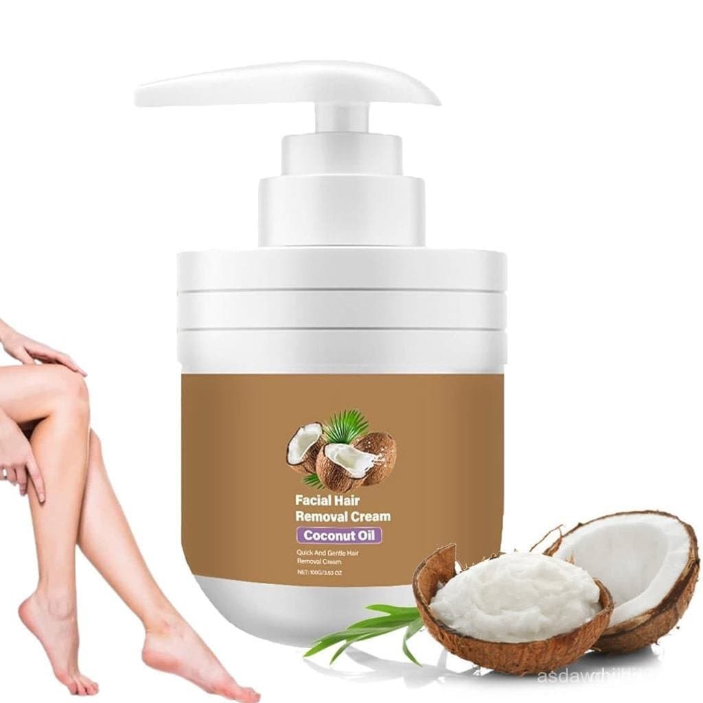 Creme depilatório facial com óleo de coco, Depilação com óleo de coco, Creme depilatório facial para mulheres, pa DY41 H