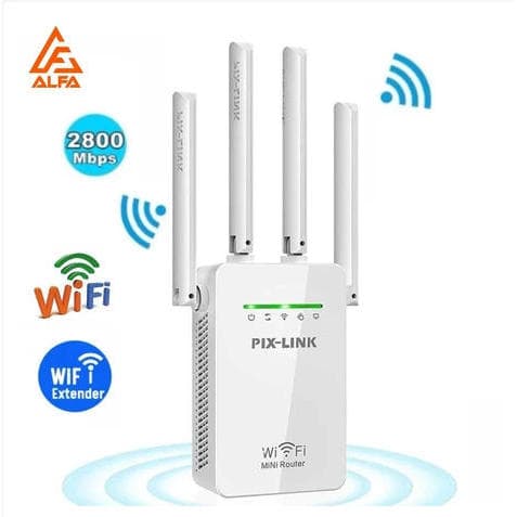 Potenciador de sinal sem fio e roteador 4 amplificador de sinal de antena 2800M Pix-link