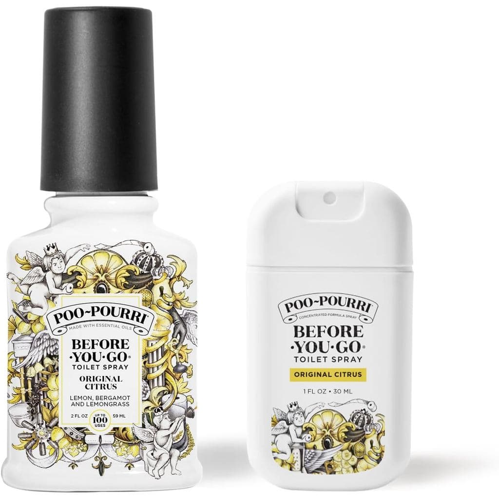 Poo-Pourri Kit de Spray para Banheiro Antes de Usar, Original Citrus 2 Fl Oz e Original Citrus 1 Fl Oz Tamanho de Viagem