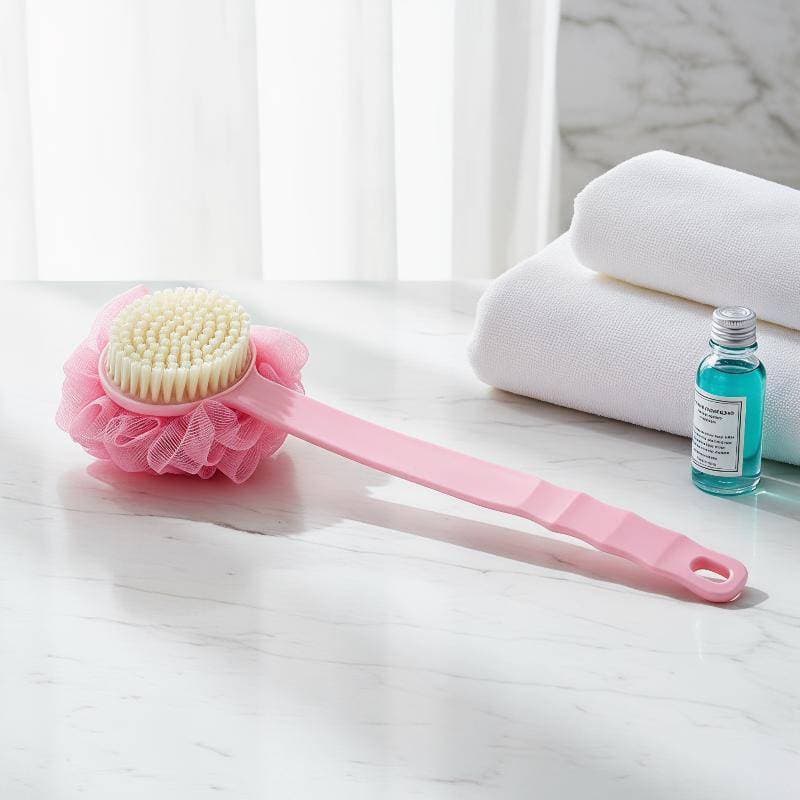 Escova Corporal De Banho WEIYU Soft Bucha E Cerdas Para Mulheres Homens-De Chuveiro Curvada De Cabo Longo Lavagem , Rost
