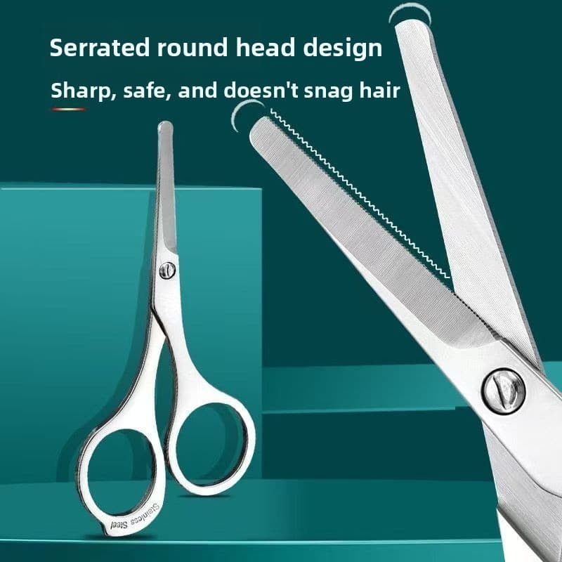 Tesoura de barba masculina de aço inoxidável, maquiagem afiada, tesoura especial para cabelo do nariz, beleza externa, t