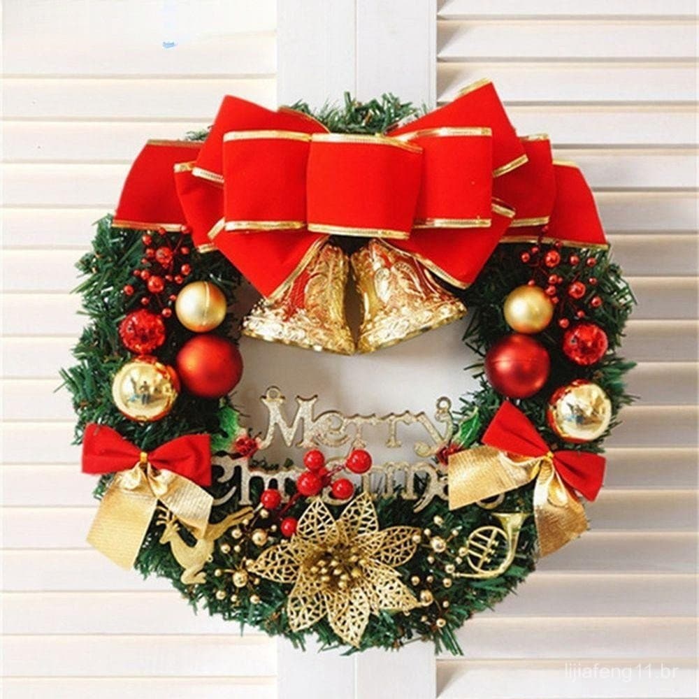 Decorações elegantes da porta da suspensão da guirlanda do Natal do inverno, decorações da casa do Rattan com arco EWIW
