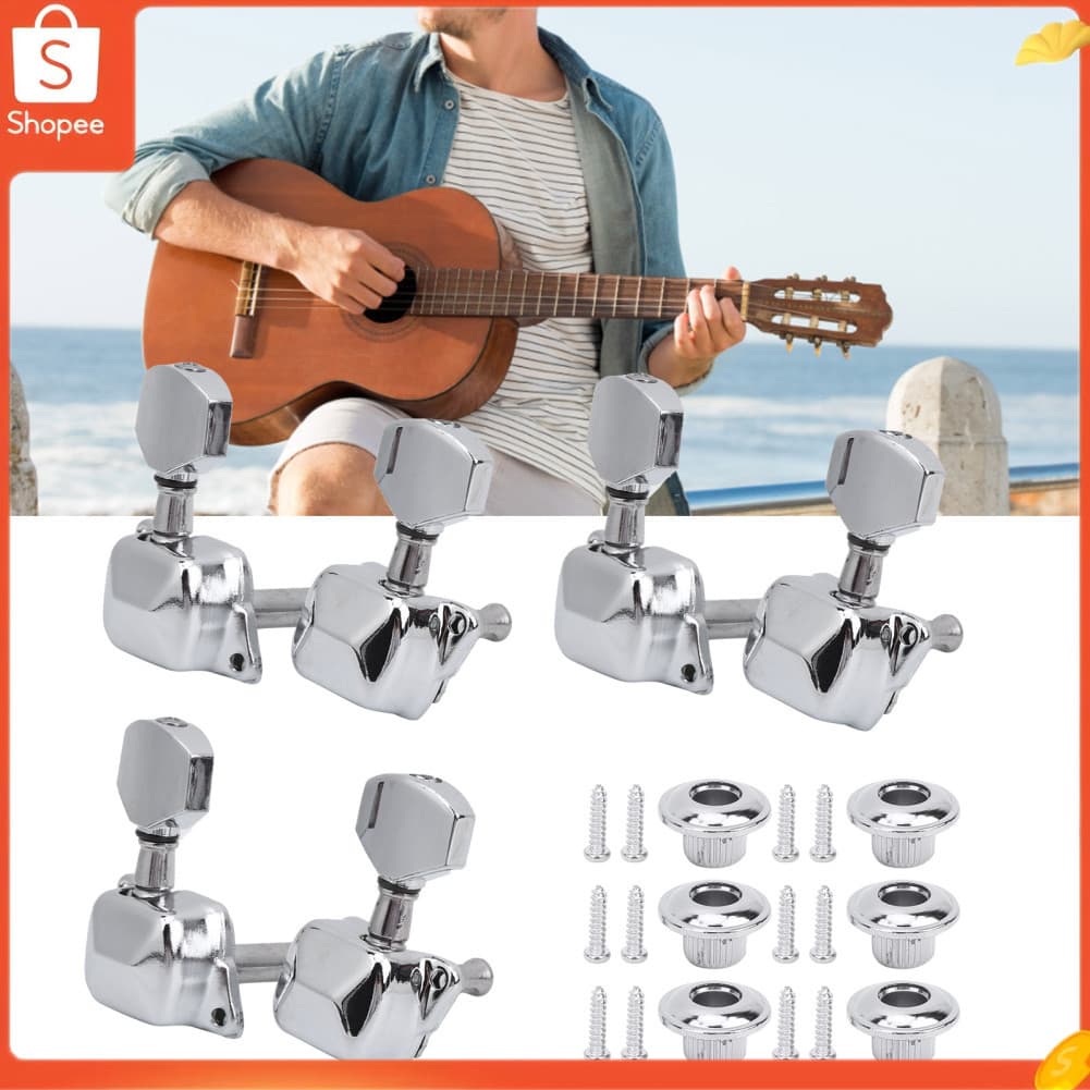 Daconovo guitarra tuning chaves estacas estrutura de metal estável durável acessórios elétricos acústicos (prata)