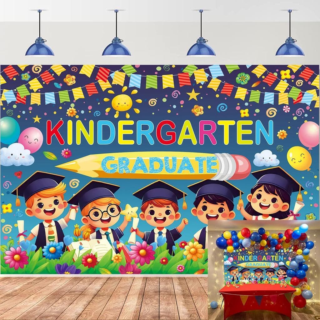 Kindergarten Graduation Backdrop 2026 Preschool Graduation Decorations Kindergarten Graduation Banner Photography Backgr