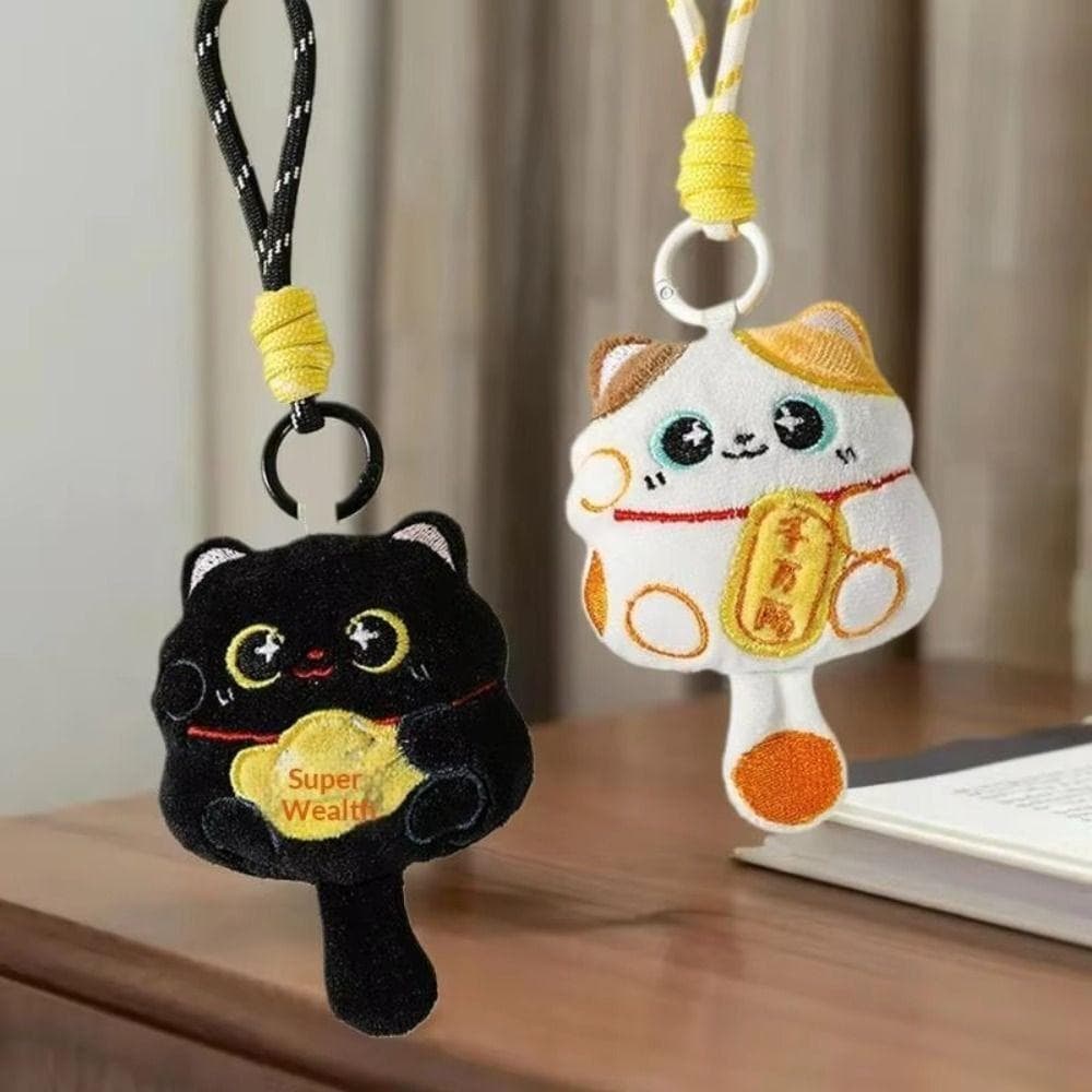 Chaveiro De Gato Da Sorte , Cordão De Bolsa , Pingente De Mascote De Boa Boneca De Pelúcia Pendurada ,