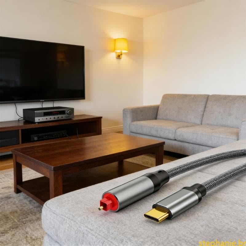 Conexão Som 1 5M USB A Para SPDIF Tecnologia Processamento Reforçada