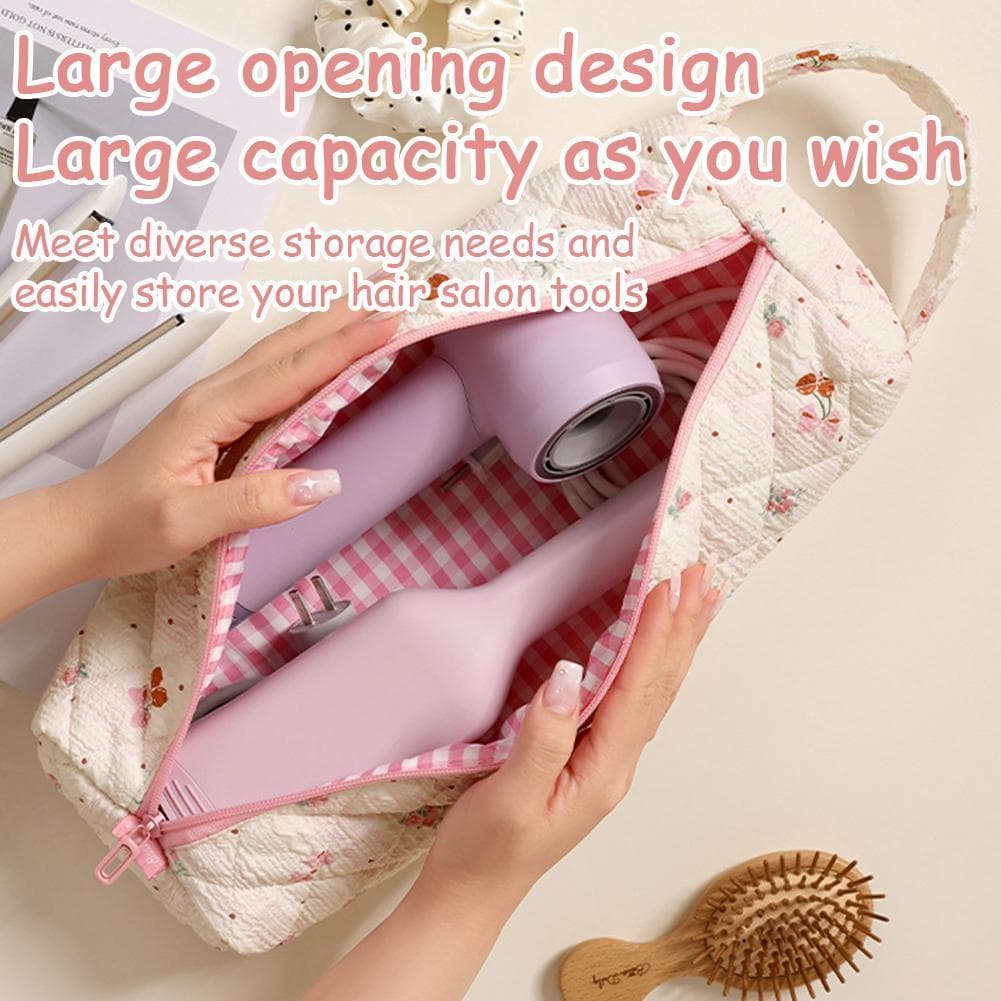 Bolsa De Armazenamento Longa Com Estampa Floral De Desenho Animado , Para Secador De Cabelo De Viagem , Fofa Feminino Z4