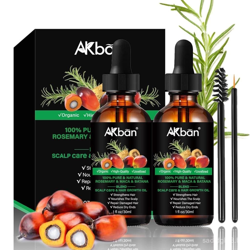 Óleo de Batana AKBAN para Crescimento Capilar, com Óleo de Alecrim, Óleo de Argan e Óleo de Jojoba, Promove a Espessura