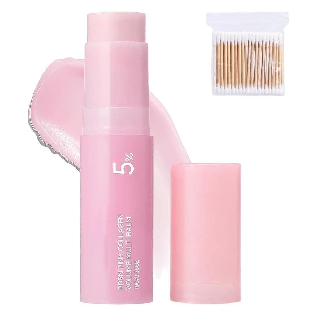AluckgoodPDRNCollagenStick, PinkCollagenVolumeMultiBalm, 0.35OZ, Bálsamo Coreano para a Área dos Olhos com Colágeno, Sti