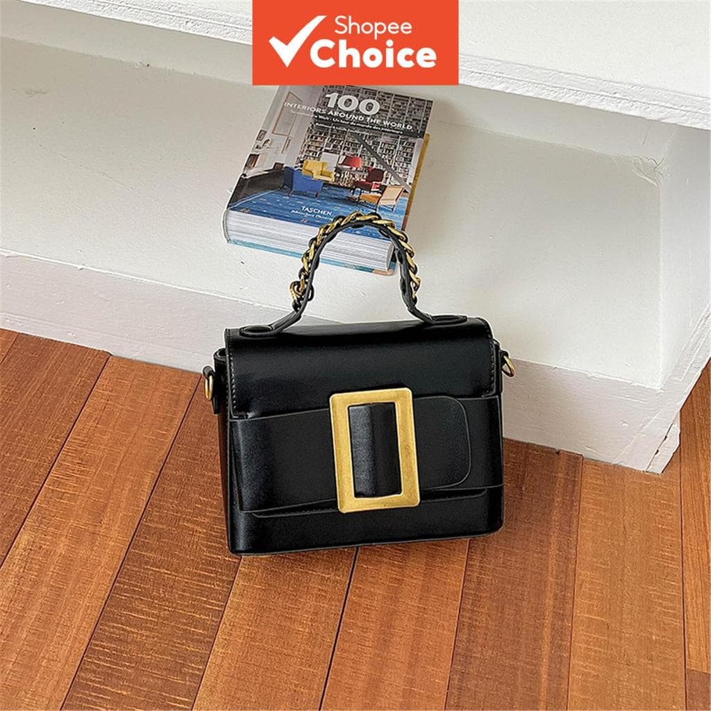 Bolsa tiracolo retrô minimalista de alta qualidade, bolsa de mão casual em formato de caixa, bolsa quadrada de grande