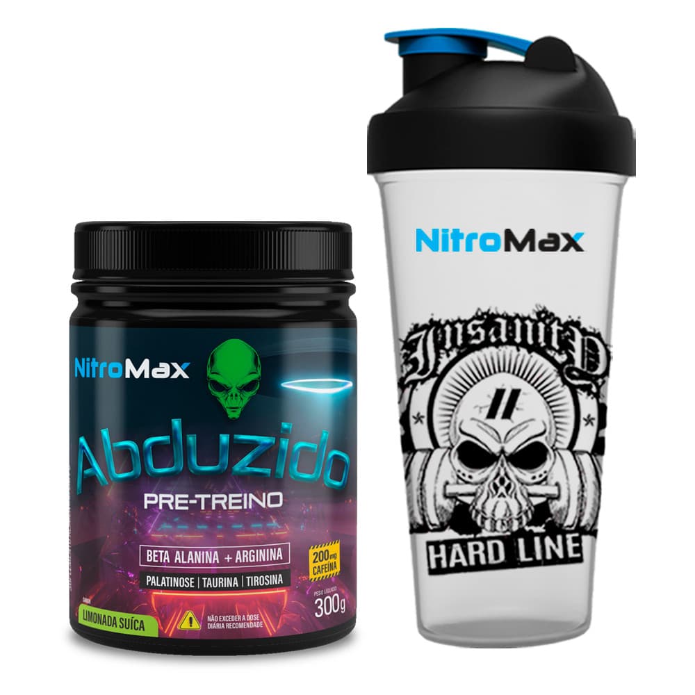 Pré-treino Abduzido 300g Nitromax + Coqueteleira Original Nitromax