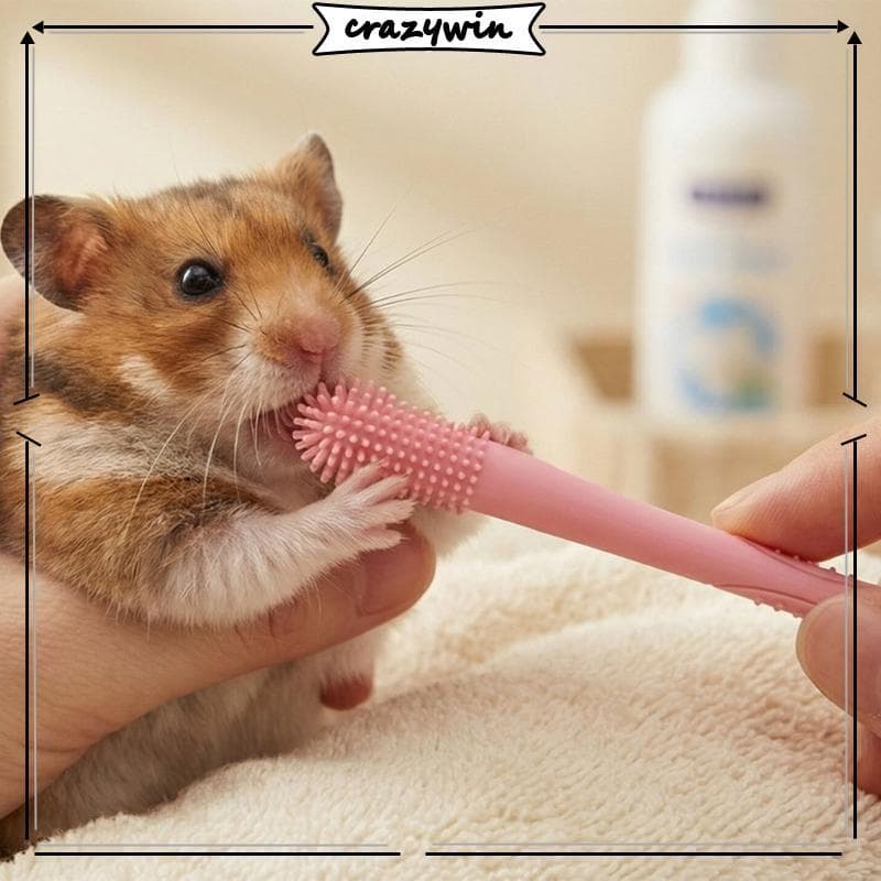 CAPA Escova Dentes Para Animais Estimação, Cabeça Dupla, Cerdas Silicone Macias Cães E Gatos, Cuidados D