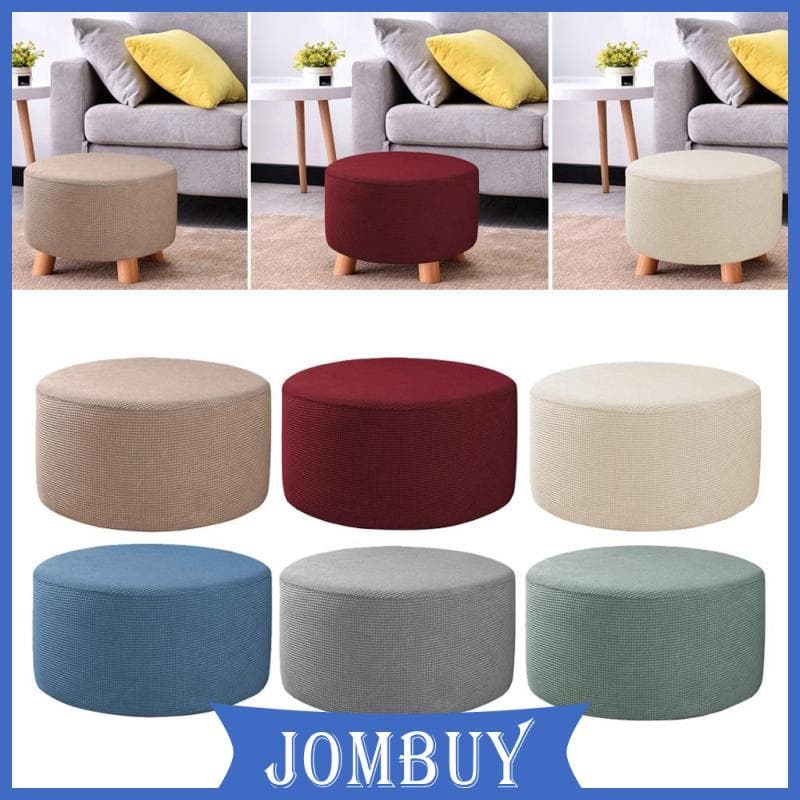 [Jombuy] Capa Redonda Otomana Para Apoio Os Pés , Banco Sala De Estar Kahki