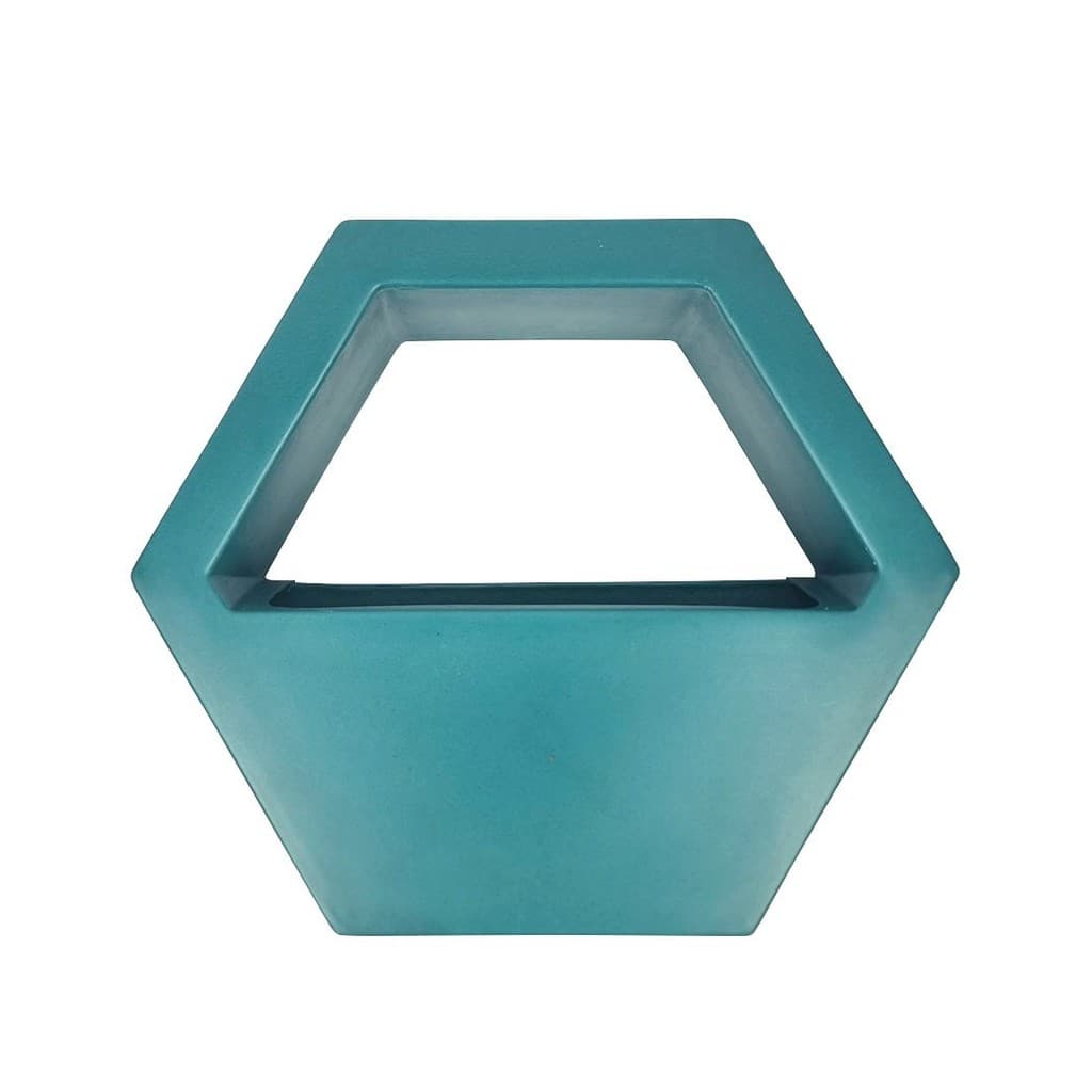 Vaso de Parede Sextavado Vouga Decor cor Verde Turmalina 30cm x 34cm - VPS1-TM