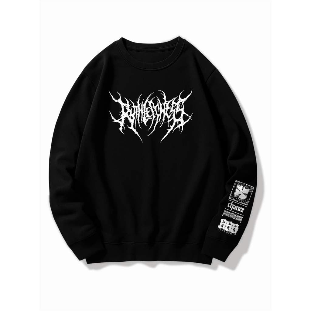Moletom Gola Redonda Casual Masculino Careca Com Estampa De Letra Escola Manga BT1115