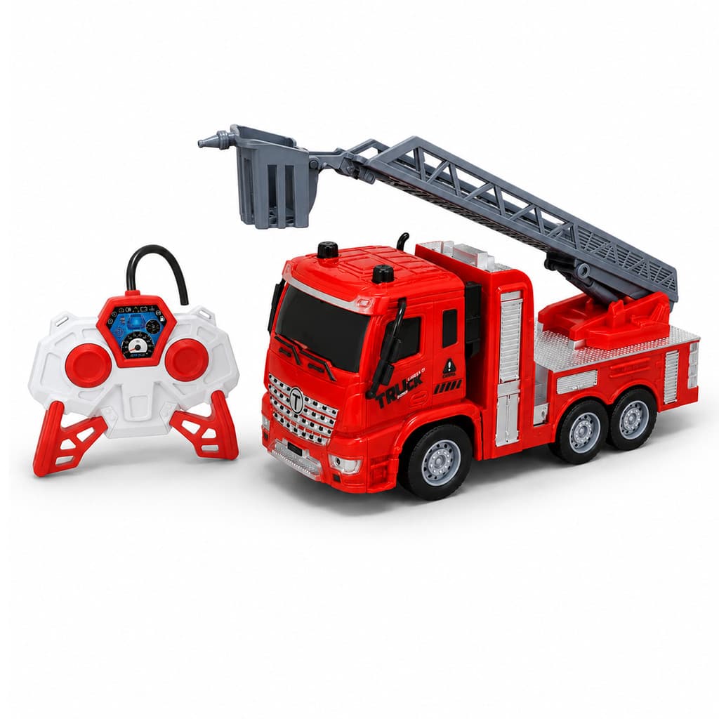 Carrinho De Controle Remoto Caminhão Bombeiros 1:18 C/ Led