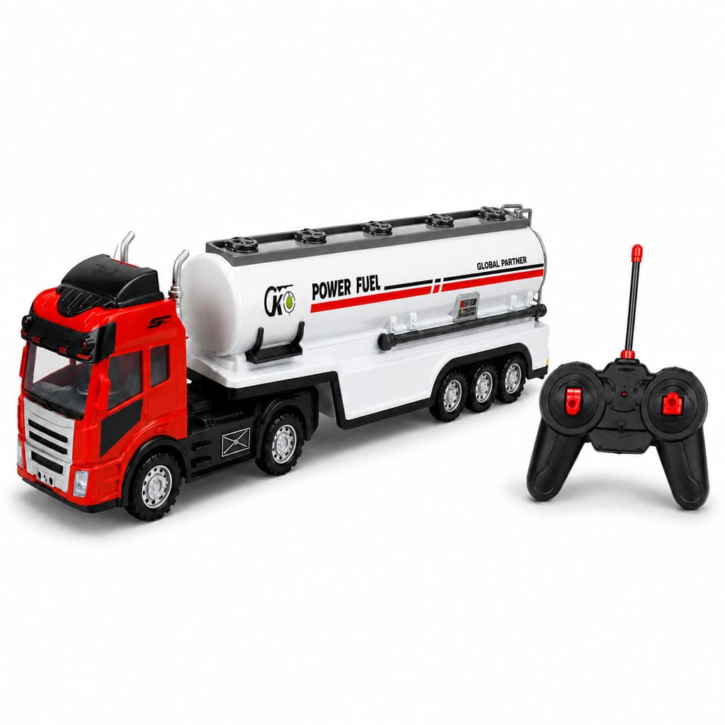 Carrinho de Controle Remoto Caminhão Tanque  com Luz E Som Power Fuel