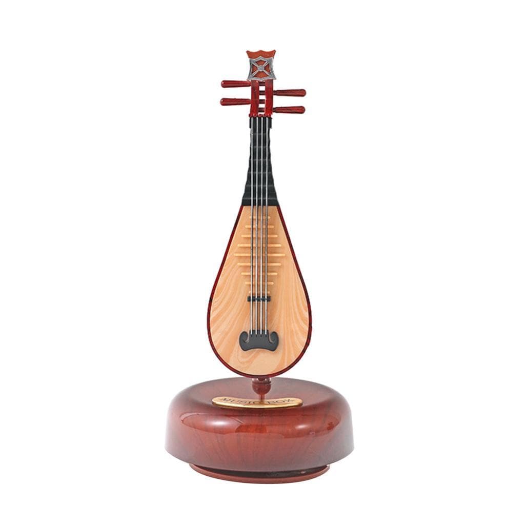 SIUKE Guitarra Elétrica Caixa de Música Clássica Wind Up Musicbox Girando Base Rotativa Instrumento Musical de Cordas