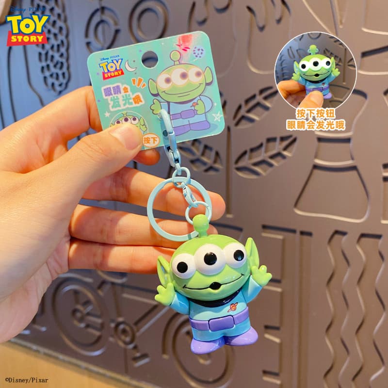 Chaveiro Autêntico do Menino de Três Olhos com Luz, Mercadoria do Toy Story, Pingente Luminoso para Bolsa do Menino de T