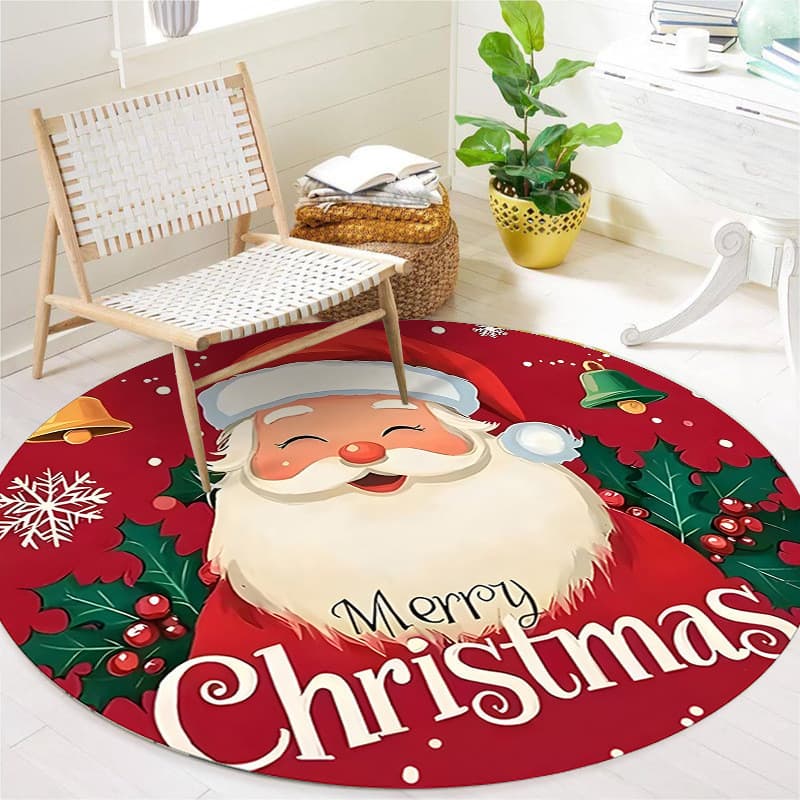[Novo produto] Tapete de Natal Dia de Natal Decoração de sala de estar Tapete de chão Papai Noel Tapete resistente à suj