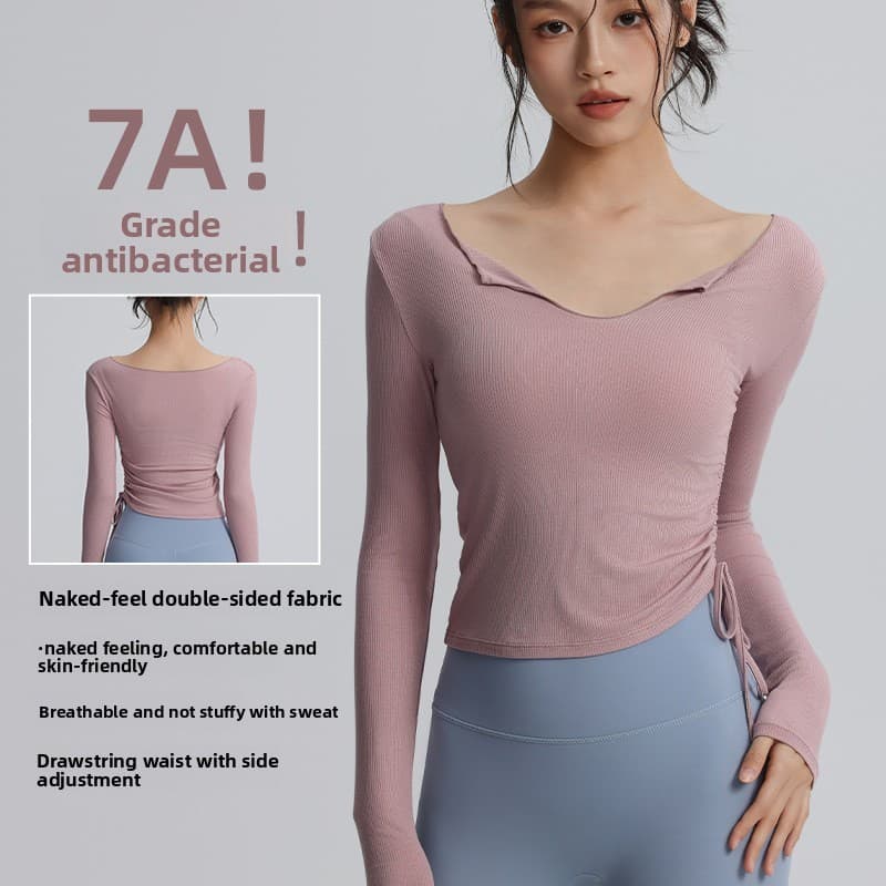 Slim-fit Slimmer Look com decote em V pode usar ajuste externo