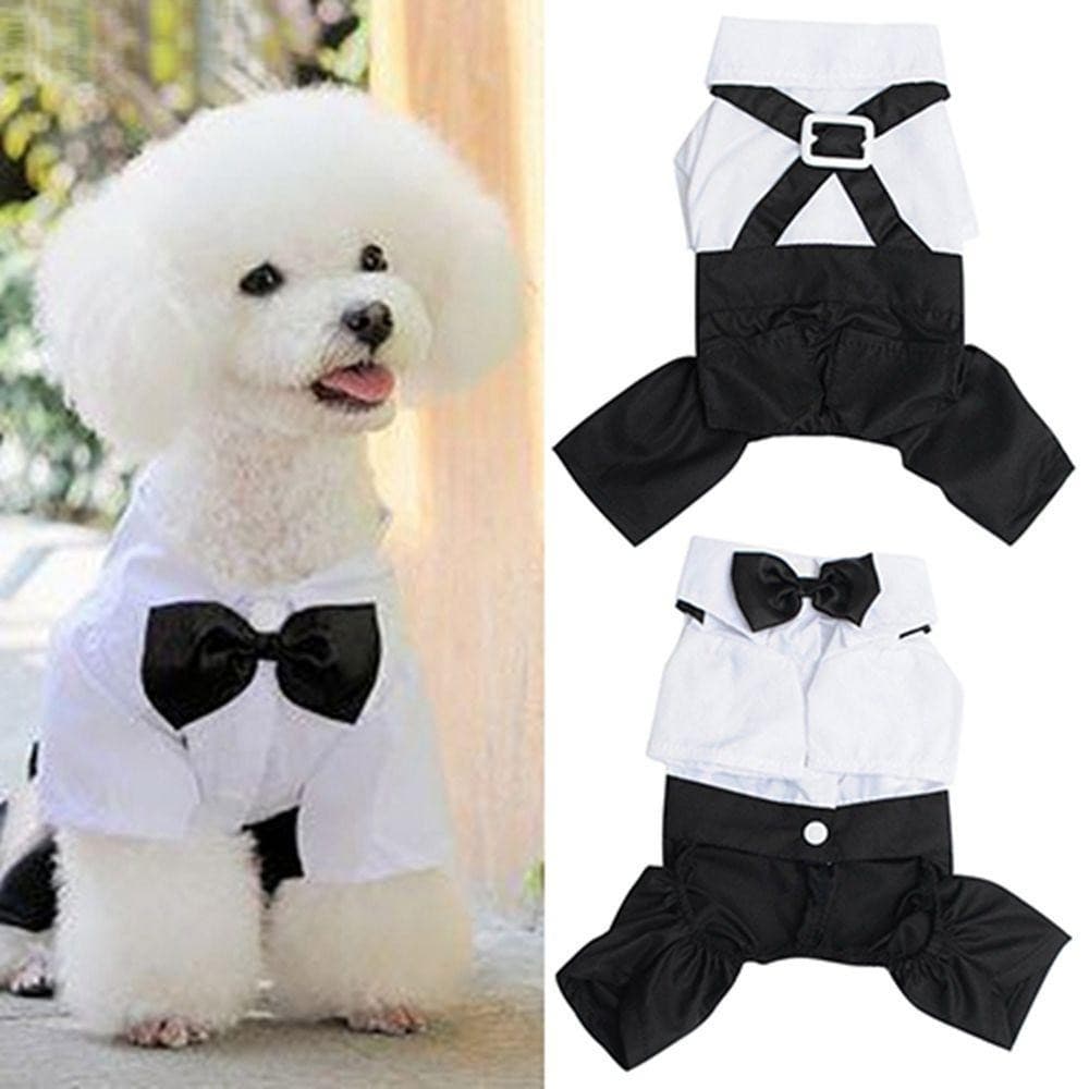 MXMUSTY Roupas Para Cães Formais Fofos Terno Casamento Natal Smoking Gravata Borboleta Fantasia Animais De Estimação