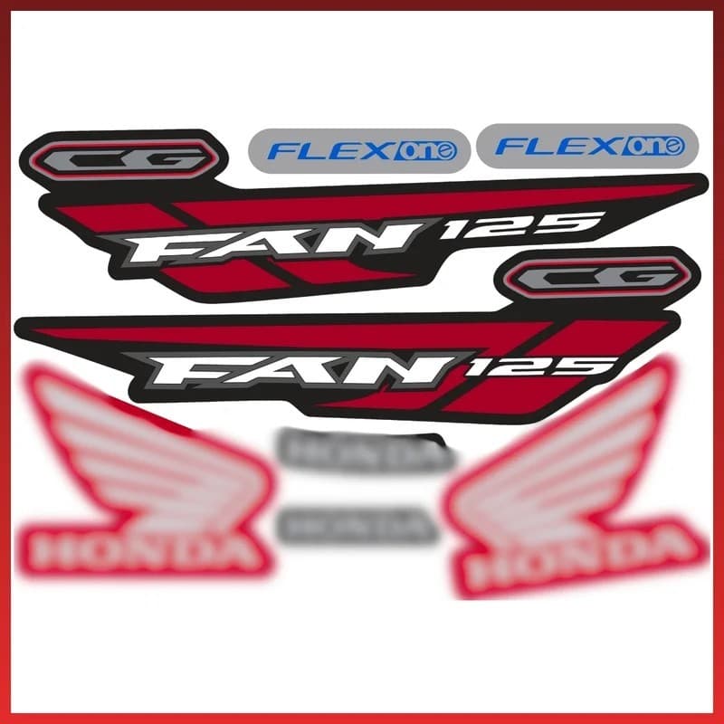 Kit Adesivo Faixa Fan 125 KS ES ESD 2005 até 2015 Vermelho