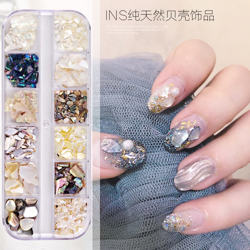 Estilo japonês influenciador estilo Manicure concha fragmentos Ultra-fino Natural Abalone peças sinfonia grande concha r