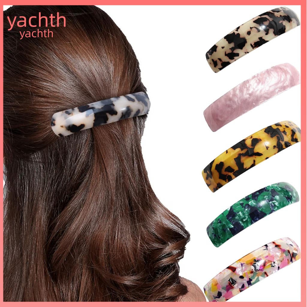 Retro Style Hairpin Wide-edge Arc Design Smooth Hair Styling Spring Clip Lightweight Decorative Accessory for Women Girl