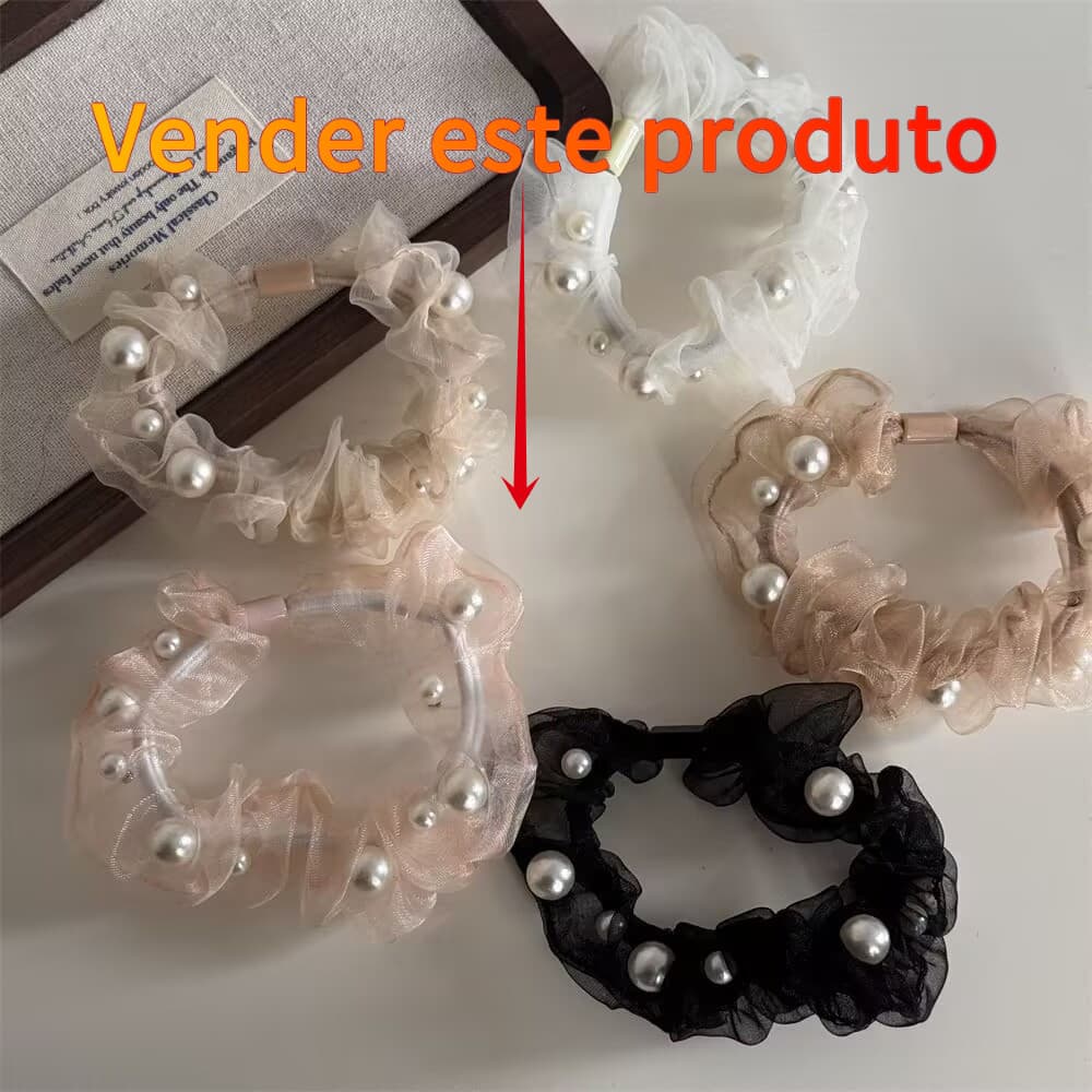 Elástico de cabelo Com Pérolas acessorios xuxinha para cabelo Rabico de cabelo