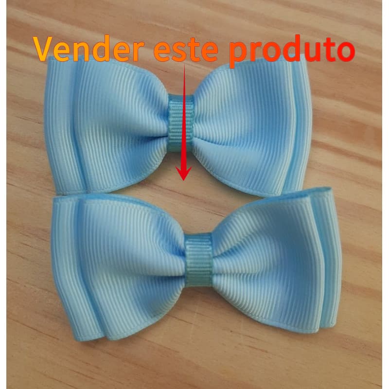 Parzinho de lacinhos na cor azul, medindo 8cm cada
