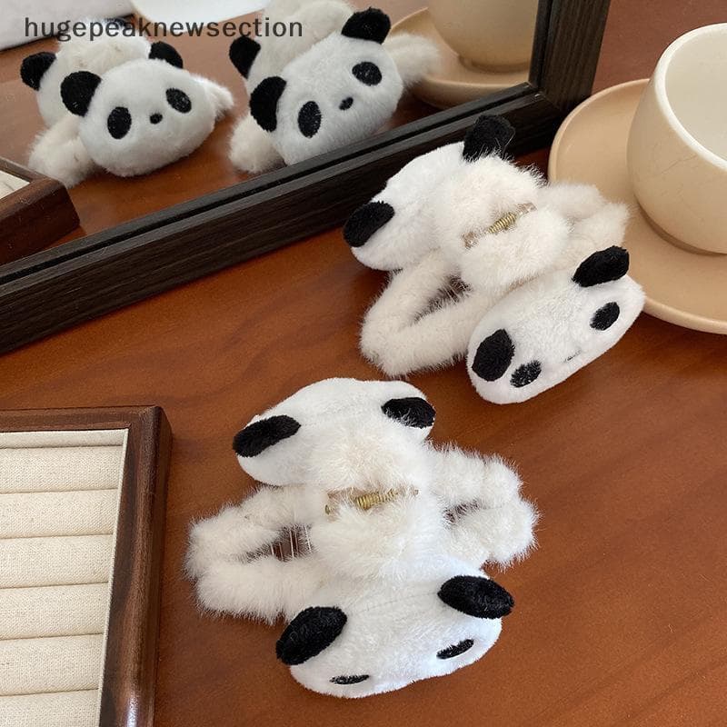 Boneca De Pelúcia Panda Garra De Cabelo Acrílico Estilo Coreano Animal Tubarão Clipe Rabo De Cavalo Titular Geométrico I