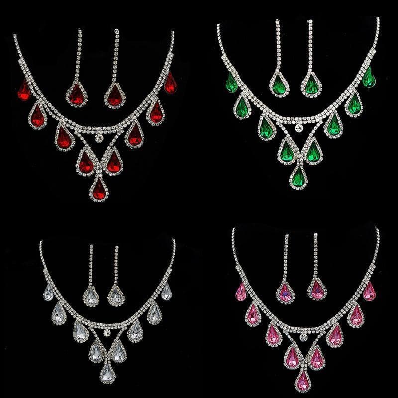 dfd Romântico 2 Peças/Set Conjunto De Jóias De Casamento Cristal Brilhante Noiva Senhoras Nelace Brincos
