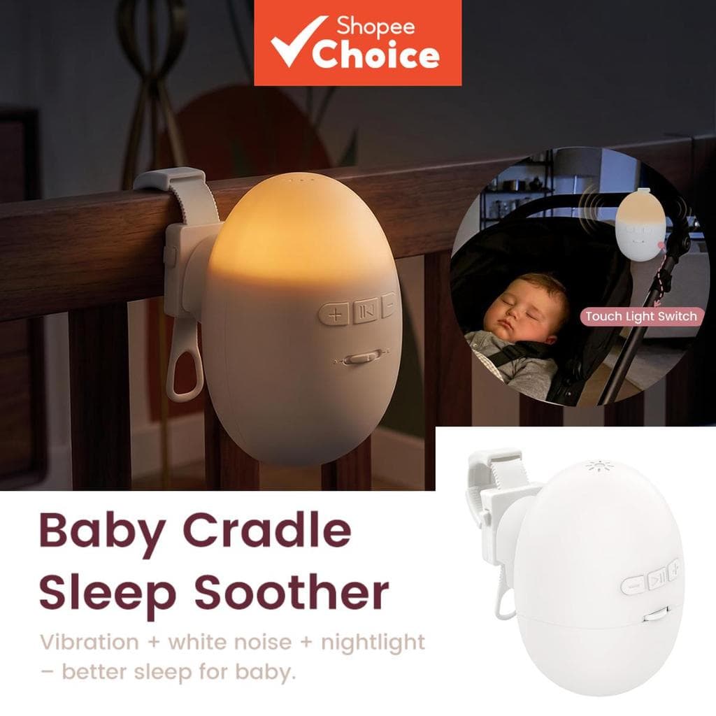 Berço portátil para bebê com ruído branco ajustável, vibração e luz noturna, dispositivo auxiliar para sono com suporte