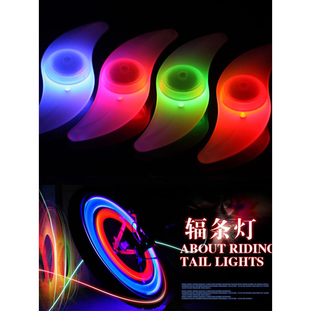 2 pçs luzes de raio de bicicleta Mountain Bike luzes de folha de salgueiro luzes de fio de aço colorido rodas quentes sa