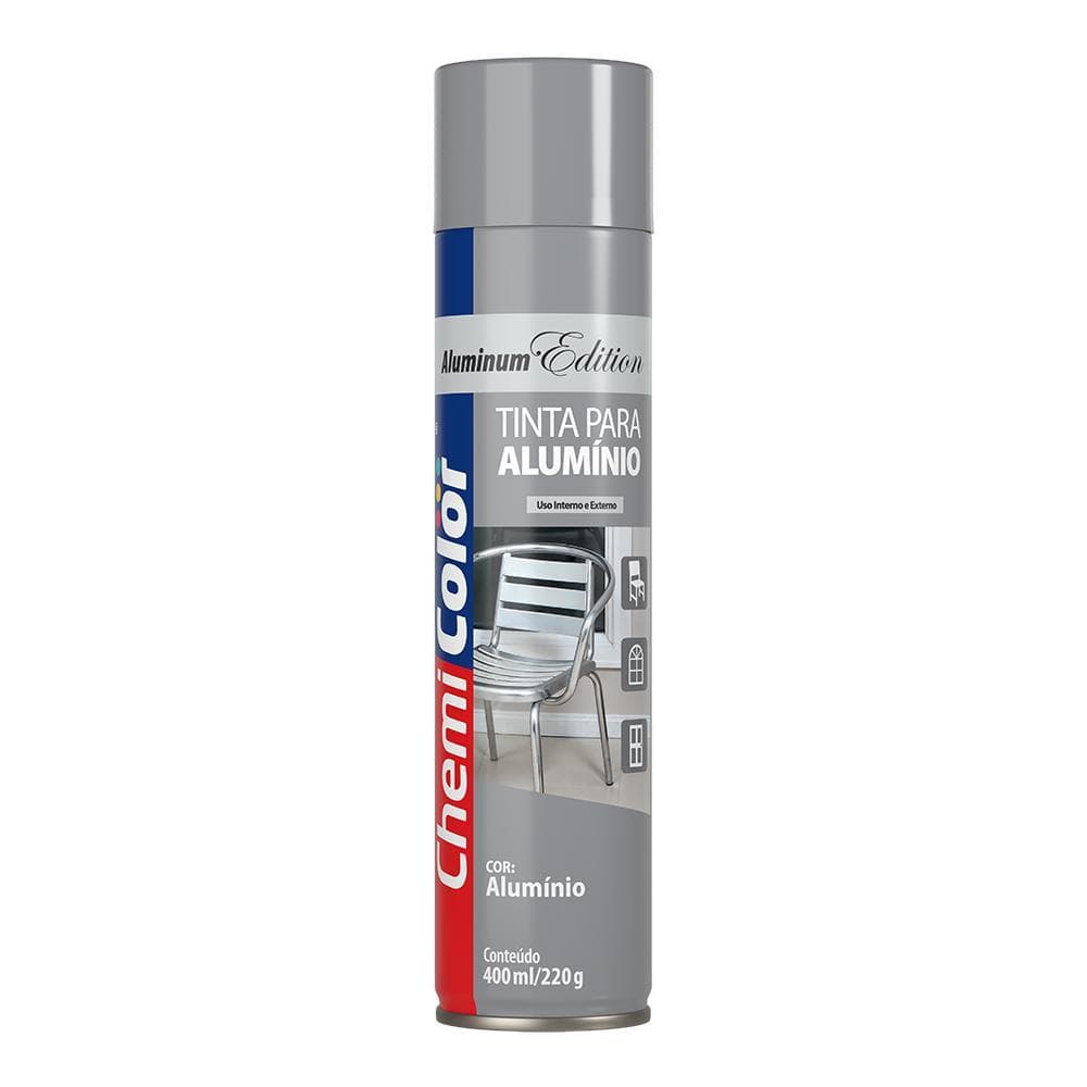 Tinta Spray Chemicolor Alumínio 500ml Tinta para Pintura e Acabamento