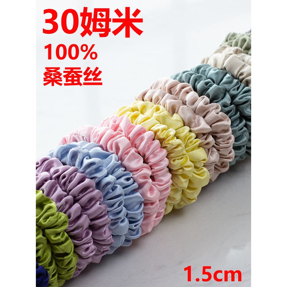 Laço de cabelo de seda de 30m, 1.5cm, seda amoreira, 100% intestino pequeno, corda de cabelo artesanal, acessórios de ca