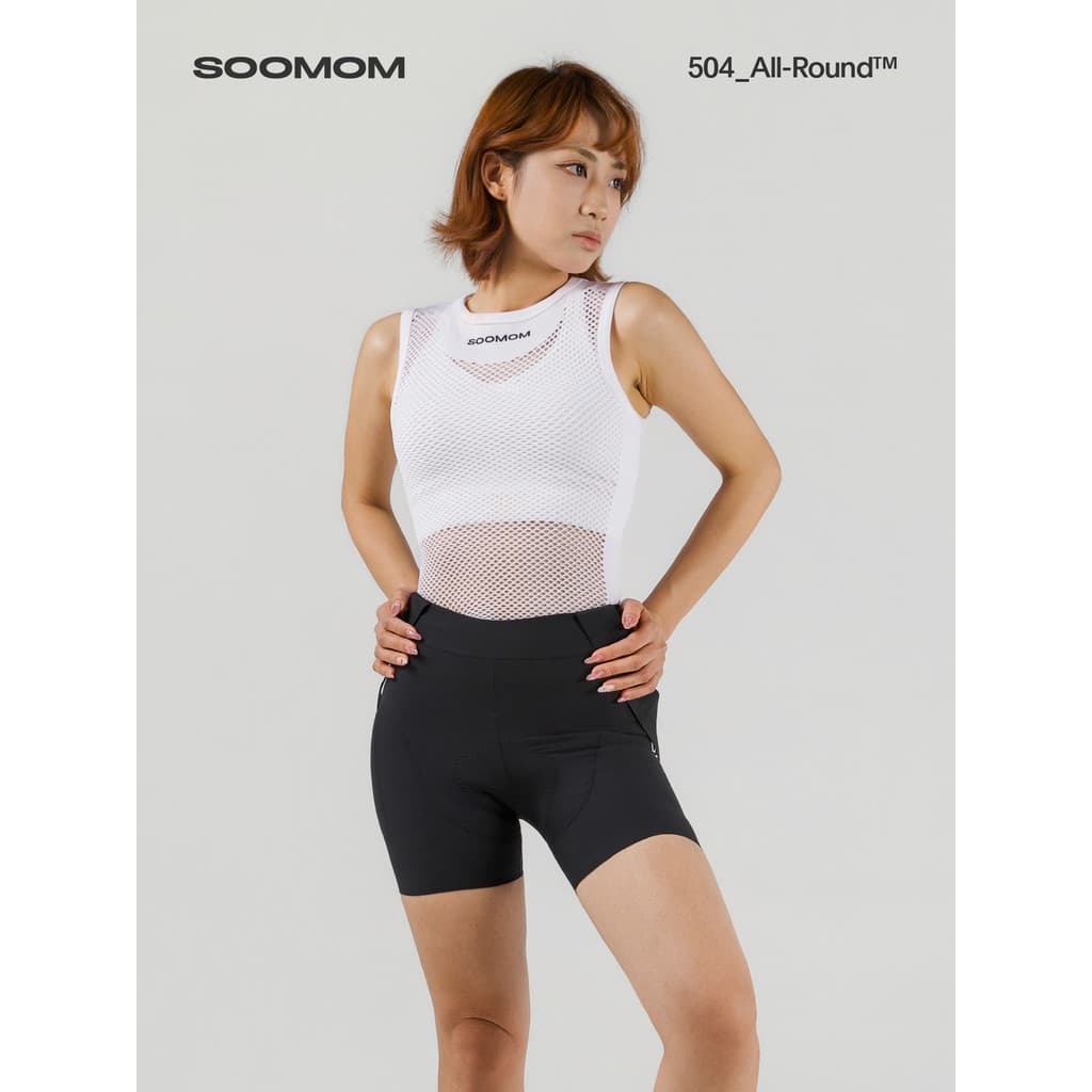 SOOMOM | Camisa de ciclismo feminina ALL-ROUND, camisa de fundo de malha, roupa íntima sem mangas, colete de bicicleta a