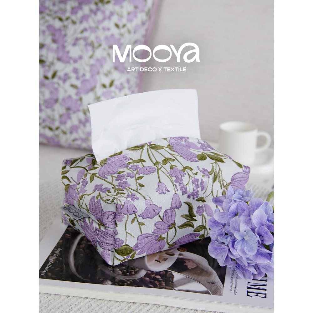 MOOYA francês roxo tridimensional em relevo caixa de tecido caixa de papel sala de estar mesa de café quarto atmosfera o