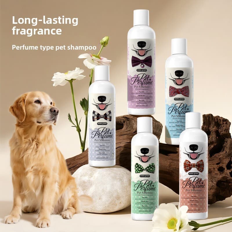 Pet Perfume Gel de banho gato cão banho Shampoo pequena garrafa rosa pet banho líquido