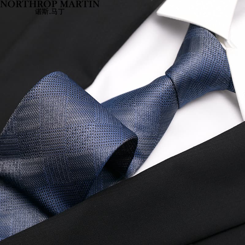 No Martin Tie Masculino Zíper Sem Nó Feito à Mão Negócios High-End Azul Seda Mulberry