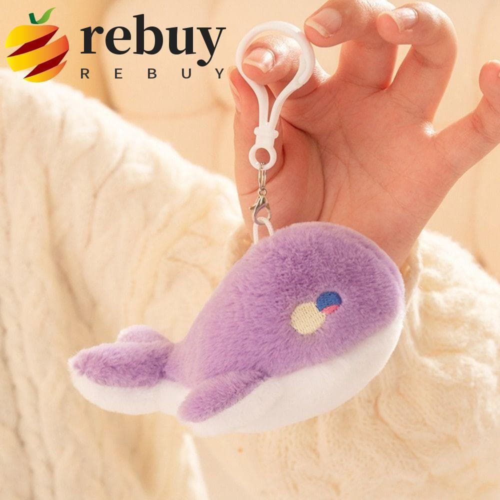 REBUY1 Pingente de Pelúcia de Baleia, Decoração, Boneca Macia e Fofa, Acessório para Chaveiro e Bolsa QAFU