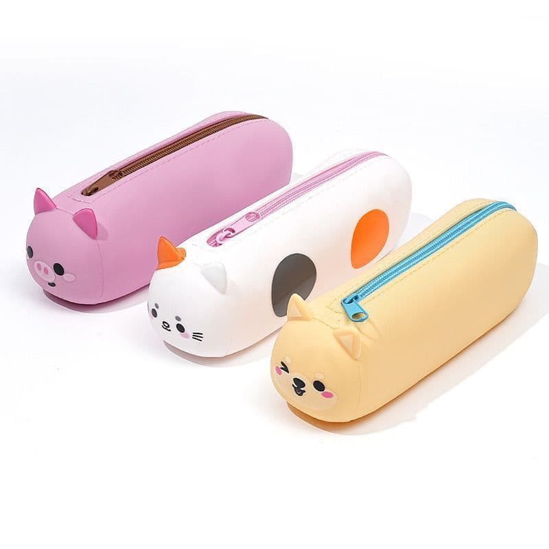 Estojo criativo de Silicone, grande capacidade, pequeno Animal, menina, 0820